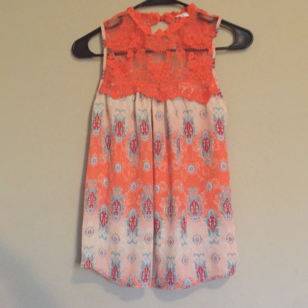 Printed Flowy Tank Top Blouse